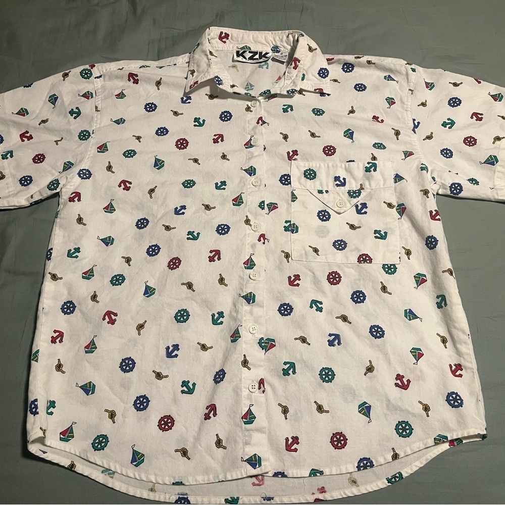 White Patterned Men's Shirt - Picture 2 of 3